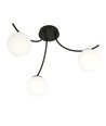 Boston 3 Svart/Opal taklampa - Ø15 cm, E14, 230V, utan ljuskälla