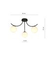 Boston 3 Svart/Opal taklampa - Ø15 cm, E14, 230V, utan ljuskälla