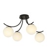 Boston 4 Svart/Opal taklampa - Ø15 cm, E14, 230V, utan ljuskälla
