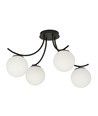 Boston 4 Svart/Opal taklampa - Ø15 cm, E14, 230V, utan ljuskälla