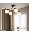 Boston 4 Svart/Opal taklampa - Ø15 cm, E14, 230V, utan ljuskälla