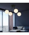 Boston 4 Svart/Opal taklampa - Ø15 cm, E14, 230V, utan ljuskälla