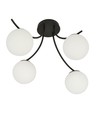 Boston 4 Svart/Opal taklampa - Ø15 cm, E14, 230V, utan ljuskälla