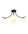 Boston 4 Svart/Opal taklampa - Ø15 cm, E14, 230V, utan ljuskälla