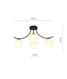 Boston 4 Svart/Opal taklampa - Ø15 cm, E14, 230V, utan ljuskälla