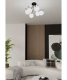 Boston 6 Svart/Opal taklampa - Ø15 cm, E14, 230V, utan ljuskälla