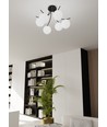 Boston 6 Svart/Opal taklampa - Ø15 cm, E14, 230V, utan ljuskälla