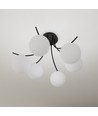 Boston 6 Svart/Opal taklampa - Ø15 cm, E14, 230V, utan ljuskälla