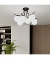 Boston 6 Svart/Opal taklampa - Ø15 cm, E14, 230V, utan ljuskälla