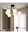 Boston 6 Svart/Opal taklampa - Ø15 cm, E14, 230V, utan ljuskälla