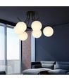 Boston 6 Svart/Opal taklampa - Ø15 cm, E14, 230V, utan ljuskälla