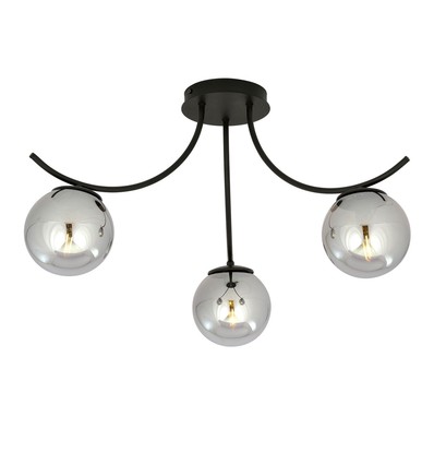 Boston 3 Svart/Grafit taklampa - Ø14 cm, E14, 230V, utan ljuskälla