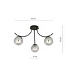 Boston 3 Svart/Grafit taklampa - Ø14 cm, E14, 230V, utan ljuskälla