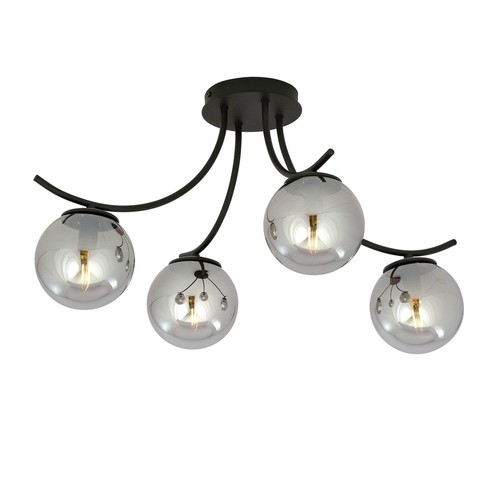 Boston 4 Svart/Grafit taklampa - Ø14 cm, E14, 230V, utan ljuskälla