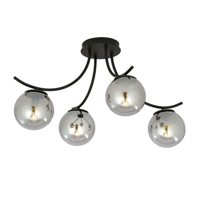 Boston 4 Svart/Grafit taklampa - Ø14 cm, E14, 230V, utan ljuskälla