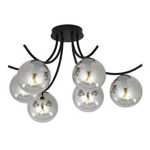 Boston 6 Svart/Grafit taklampa - Ø14 cm, E14, 230V, utan ljuskälla