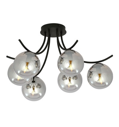 Boston 6 Svart/Grafit taklampa - Ø14 cm, E14, 230V, utan ljuskälla