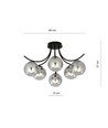 Boston 6 Svart/Grafit taklampa - Ø14 cm, E14, 230V, utan ljuskälla