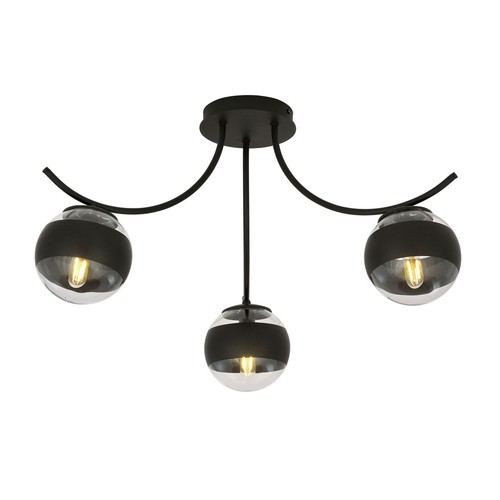 Boston 3 Svart/Randig taklampa - Ø14 cm, E14, 230V, utan ljuskälla