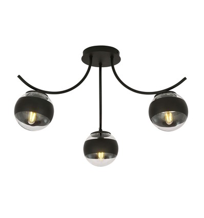 Boston 3 Svart/Randig taklampa - Ø14 cm, E14, 230V, utan ljuskälla