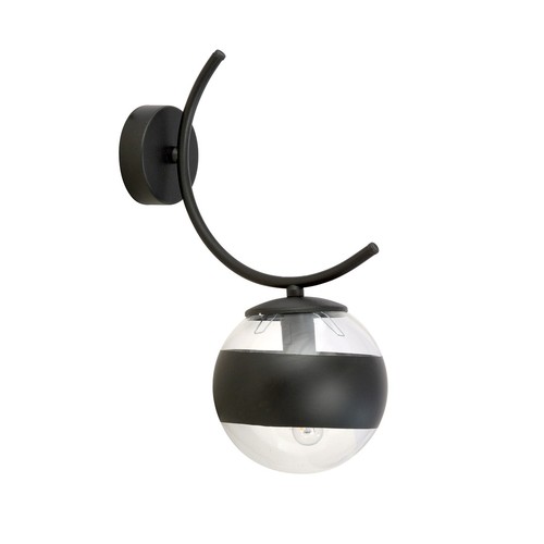 Boston K1 Svart/Rand vägglampa - Ø14 cm, E14, 230V, utan ljuskälla