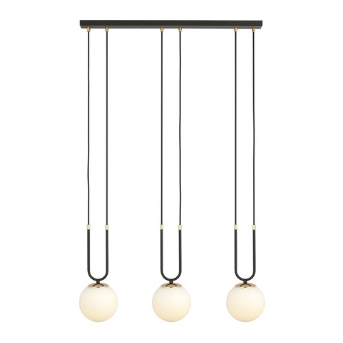 Glam 3 Svart/Opal pendellampa - Ø15 cm, E14, 230V, utan ljuskälla