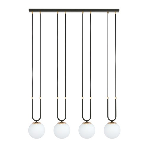 Glam 4 Svart/Opal pendellampa - Ø15 cm, E14, 230V, utan ljuskälla
