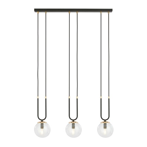Glam 3 Svart/Transparent pendellampa - Ø14 cm, E14, 230V, utan ljuskälla