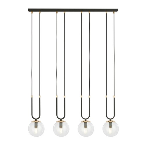 Glam 4 Svart/Transparent hänglampa - Ø14 cm, E14, 230V, utan ljuskälla