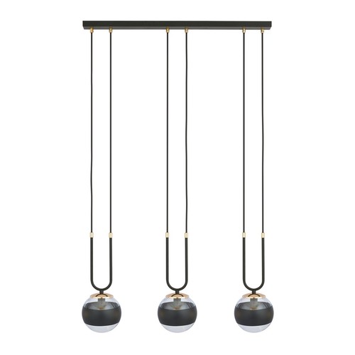 Glam 3 Svart/Randig pendellampa - Ø14 cm, E14, 230V, utan ljuskälla
