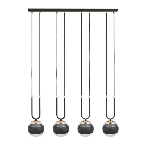 Glam 4 Svart/Rand pendellampa - Ø14 cm, E14, 230V, utan ljuskälla