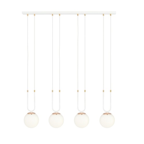 Outlet: Glam 4 Vit/Opal pendellampa - Ø15 cm, E14, 230V, utan ljuskälla