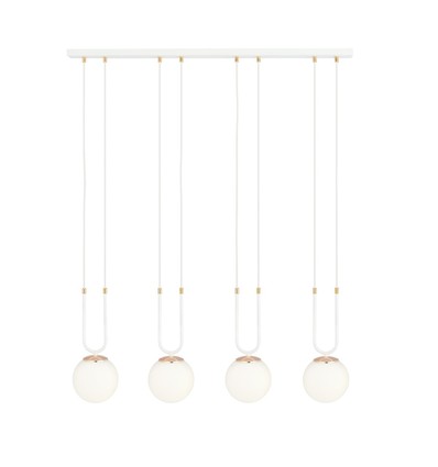 Outlet: Glam 4 Vit/Opal pendellampa - Ø15 cm, E14, 230V, utan ljuskälla