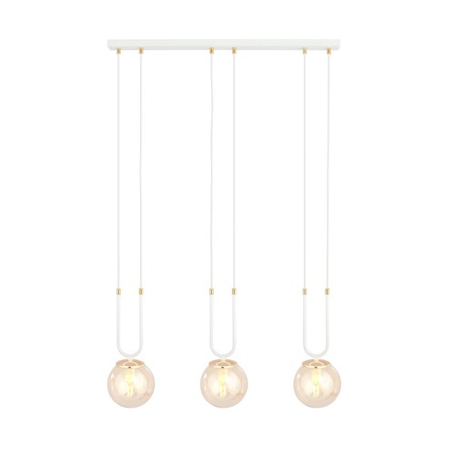 Glam 3 Vit/Bärnsten pendellampa - Ø14 cm, E14, 230V, utan ljuskälla