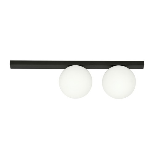 Fit 2 Svart/Opal taklampa - Ø15 cm, E14, 230V, utan ljuskälla