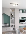 Fit 2 Svart/Opal taklampa - Ø15 cm, E14, 230V, utan ljuskälla