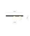 Fit 2 Svart/Opal taklampa - Ø15 cm, E14, 230V, utan ljuskälla