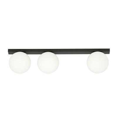 Fit 3 Svart/Opal taklampa - Ø15 cm, E14, 230V, utan ljuskälla
