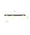 Fit 3 Svart/Opal taklampa - Ø15 cm, E14, 230V, utan ljuskälla