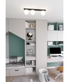 Fit 3 Svart/Opal taklampa - Ø15 cm, E14, 230V, utan ljuskälla