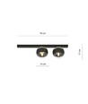 Fit 2 Svart/Rand taklampa - Ø14 cm, E14, 230V, utan ljuskälla