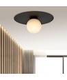 Solar 1 Svart/Opal taklampa - Ø15 cm, E14, 230V, utan ljuskälla