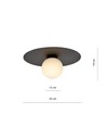 Solar 1 Svart/Opal taklampa - Ø15 cm, E14, 230V, utan ljuskälla