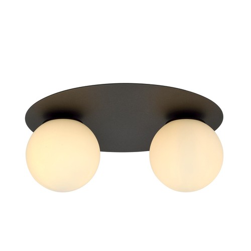 Solar 2 Svart/Opal taklampa - Ø15 cm, E14, 230V, utan ljuskälla
