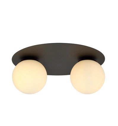Solar 2 Svart/Opal taklampa - Ø15 cm, E14, 230V, utan ljuskälla