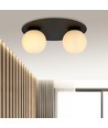 Solar 2 Svart/Opal taklampa - Ø15 cm, E14, 230V, utan ljuskälla