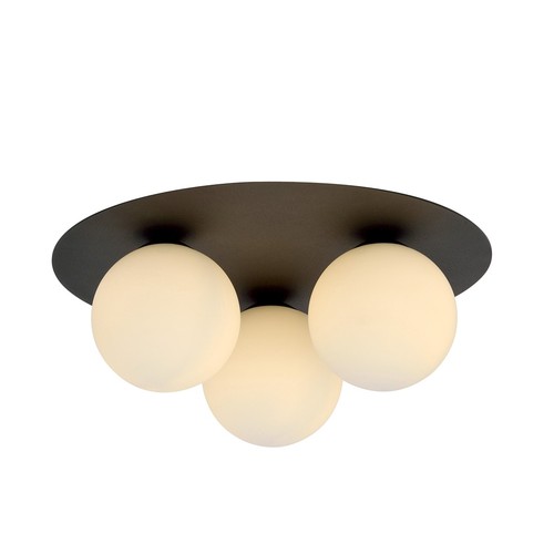 Solar 3 Svart/Opal taklampa - Ø15 cm, E14, 230V, utan ljuskälla