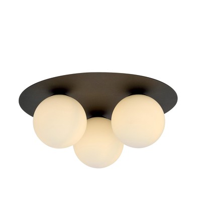 Solar 3 Svart/Opal taklampa - Ø15 cm, E14, 230V, utan ljuskälla