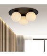 Solar 3 Svart/Opal taklampa - Ø15 cm, E14, 230V, utan ljuskälla