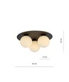 Solar 3 Svart/Opal taklampa - Ø15 cm, E14, 230V, utan ljuskälla